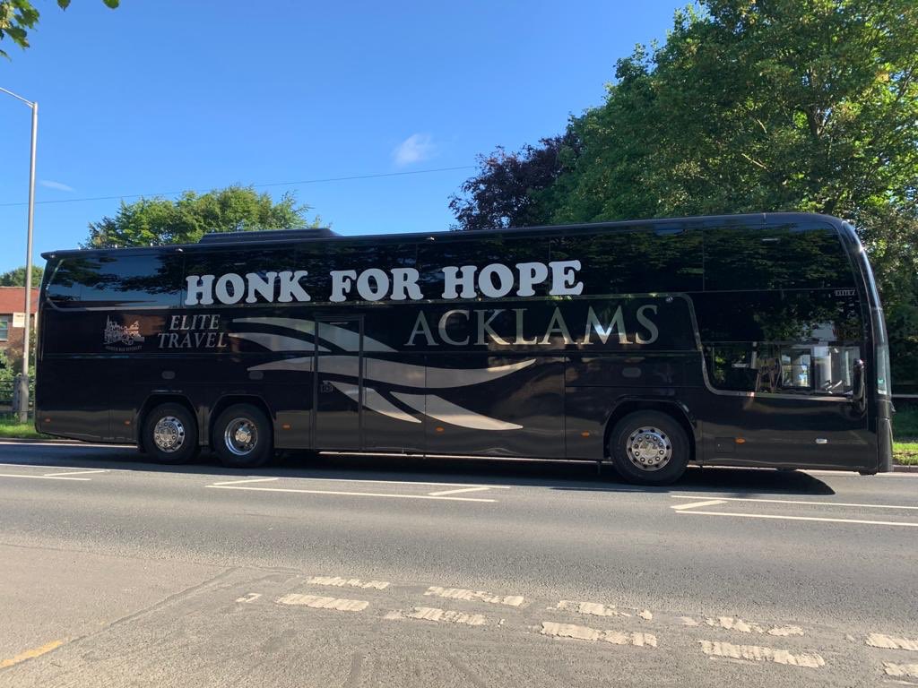 On our way to Edinburgh meet this morning in support of #backbritainscoaches ‘Honk for Hope’ 🚌🇬🇧🇬🇧🇬🇧