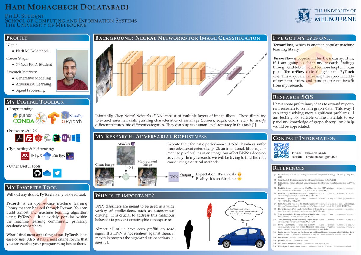 ResCom_unimelb's tweet photo. Introducing Hadi's Research Poster 🎉! We are counting down the 10 voting days by showcasing our Top10 Posters! In no particular order, stay tuned on our socials and get nominating 📢 https://t.co/QBhKGlUuj9 #top10showcase #unimelb #resposter #rescononline https://t.co/NDvGEV1pBK