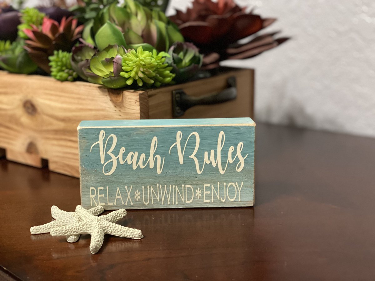 DesignsMekiko's tweet photo. Excited to share the latest addition to my #etsy shop: Beach Decor - Beach Rules Relax Unwind Enjoy https://t.co/vHCuyc8wAP https://t.co/o6PnG6KHJH