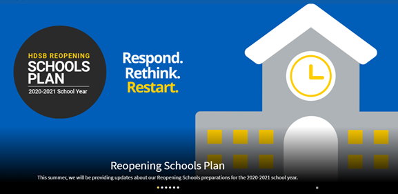 .<a href="/HaltonDSB/">HDSB</a> Reopening School Plan is almost ready to share. Important info will be coming out to families on Monday, Aug 10th. In mean time, stay tuned by visiting our website at hdsb.ca