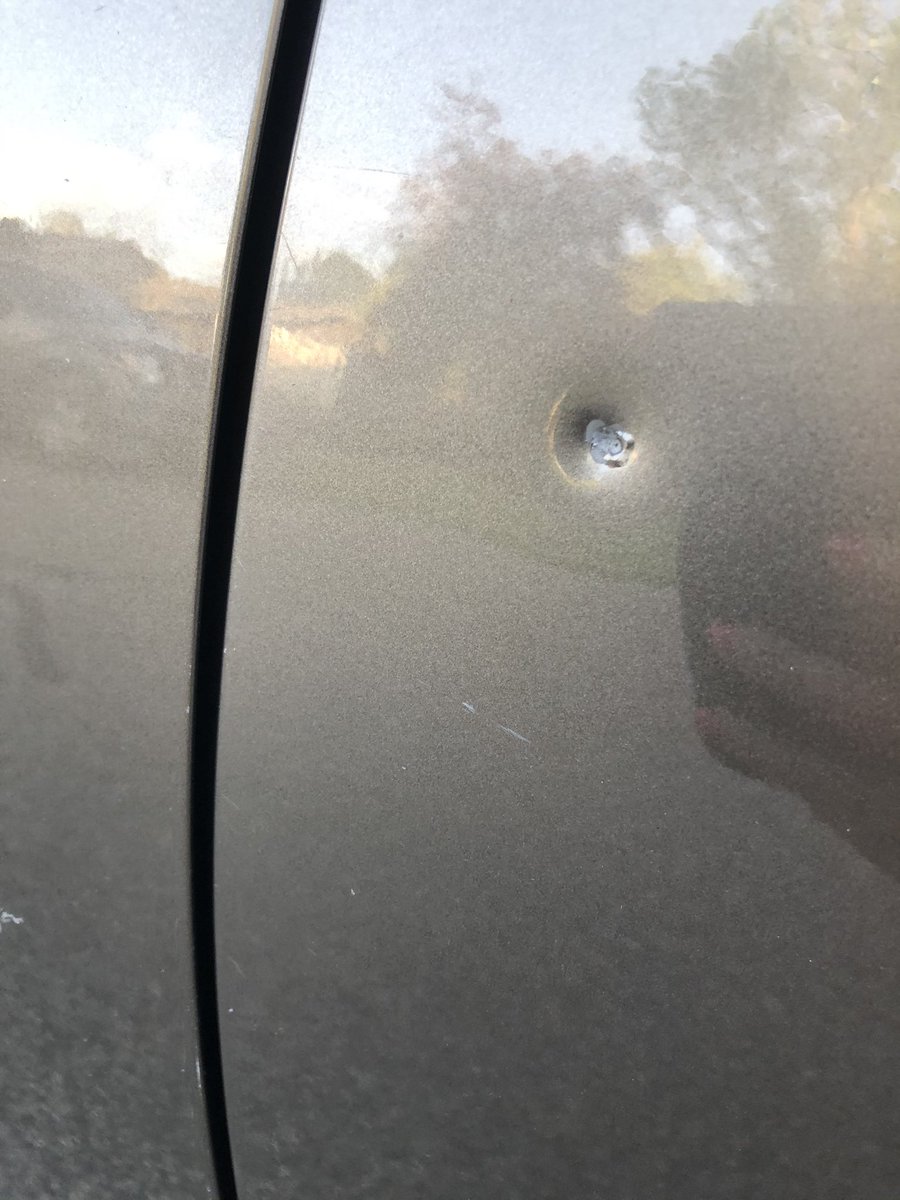 BethSaboe's tweet image. Tonight someone shot out the back window &amp;amp; side of a vehicle parked in front of my house. This car belonged to my niece’s friend. Can only assume this was racially motivated. This vandalism happened in broad daylight in tiny Manhattan, #Montana. #BLM