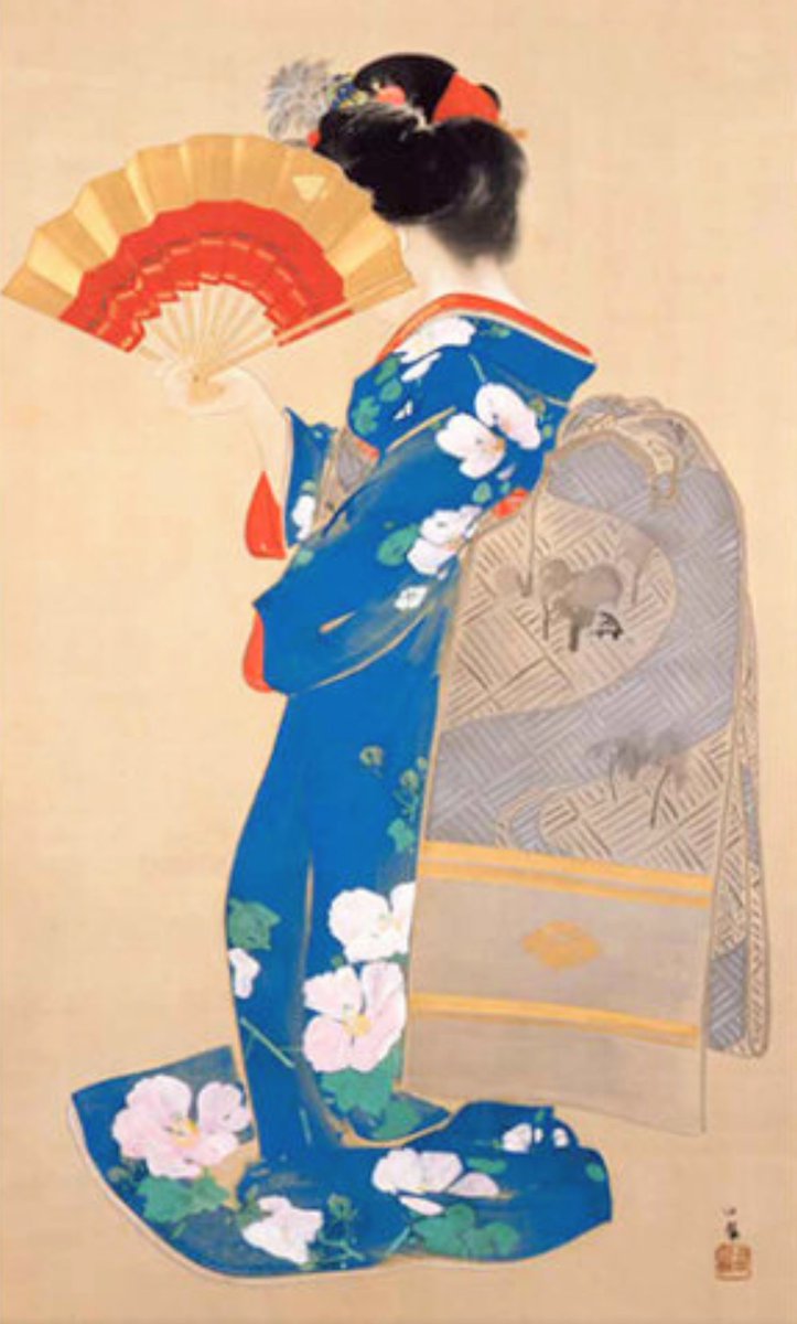 後ろ姿が美しい🌸#日本画 をもう一つ💞 #竹内栖鳳（1864~1942）「アレ