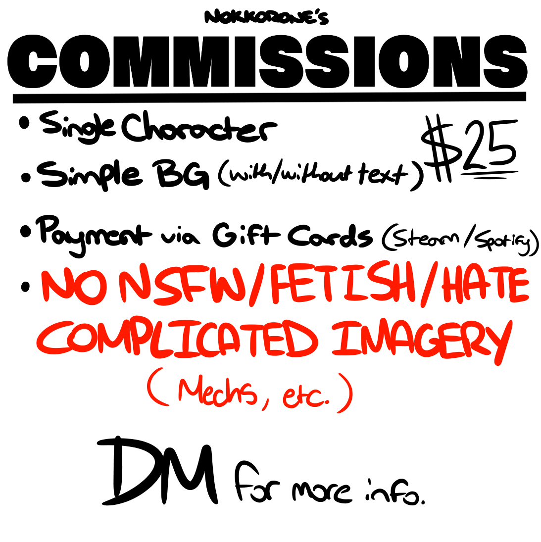 As of 8/6/20 (4:30 PM EST), I will be opening commissions.
Additional Notes:
Payment is UPFRONT.
I have the right to refuse ANY commission.
Also accepting Hulu Gift Cards.
Be as CONCISE as possible upon request.

Ways to pay:
https://t.co/Vvnno51Cfu
https://t.co/gOOkOCnX5a 