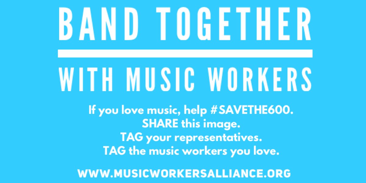 teoamusic's tweet image. We love our team and can’t wait to tour again.
The $600 UI benefits expired on 7/31. Many music workers will be unemployed until we have a vaccine. We must urge Congress to #Savethe600!
#ExtendUI #ExtendPUA #Extendthe600 #BandTogether @SenToomey @SenBobCasey @MusicWorkers
