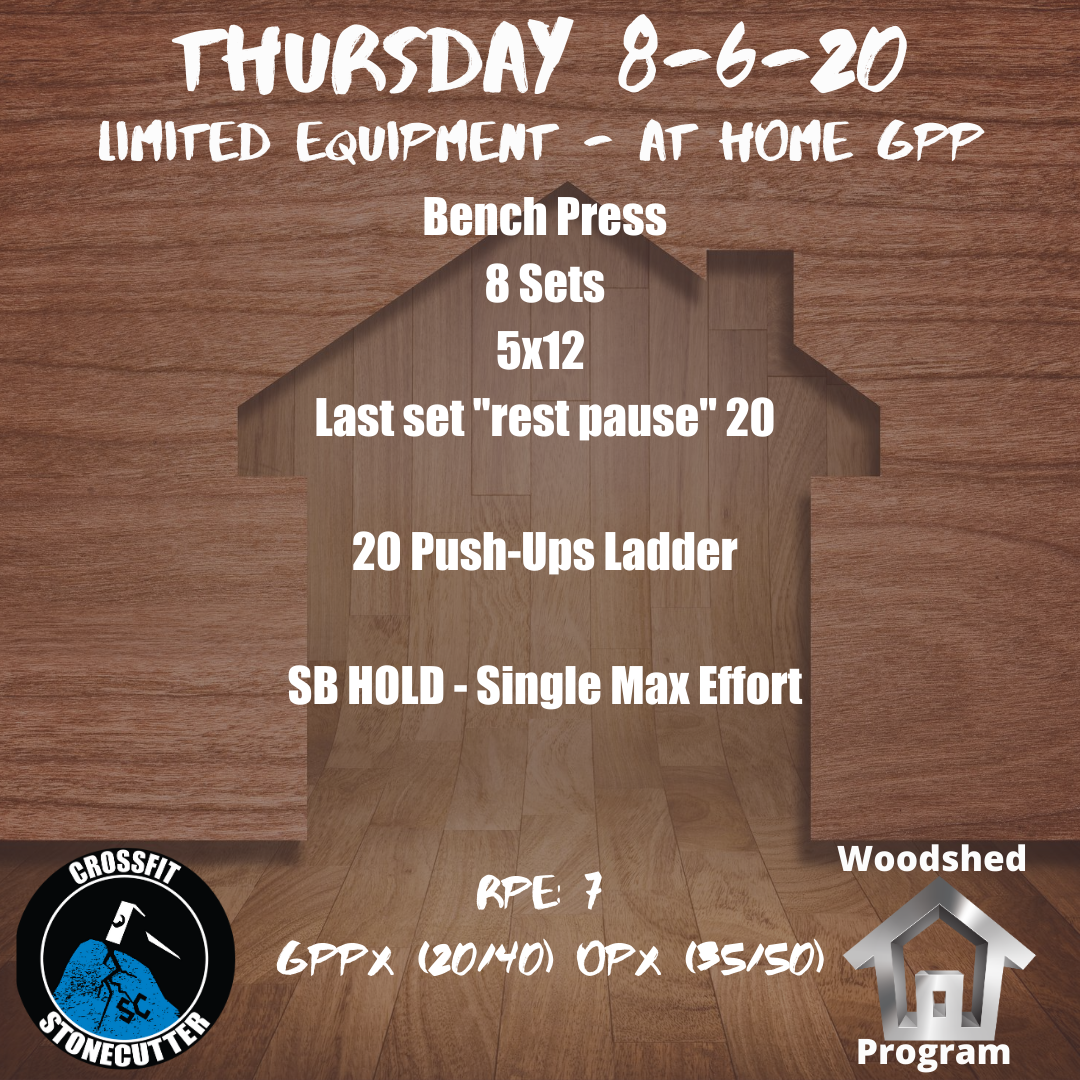 cfstonecutter's tweet photo. Limited Equipment - At Home GPP
What is StoneCutter? Check out our community,school, &amp; process. https://t.co/cjo6LXwvN7
#crossfit #crossfitstonecutter #poundtherock #wearefamily #courtesy #integrity #perserverance #selfcontrol #indomitablespirit #family #faith https://t.co/uOm1ywUPE7