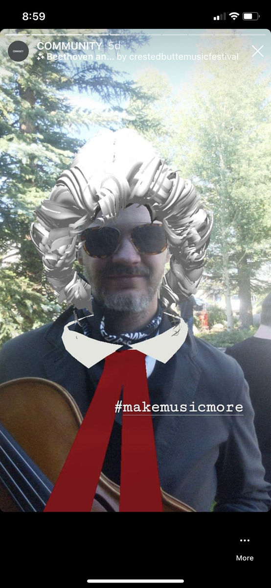 CB_MusicFest's tweet photo. It’s been said that Beethoven dipped his head in cold water before sitting down to compose. Must be how he got his iconic hairdo! Want to try out his look? Head over to Instagram to try our new “Beethoven and Beyond” filter and send us your best Beethoven scowl! #Beethoven https://t.co/1A0cOnw38e