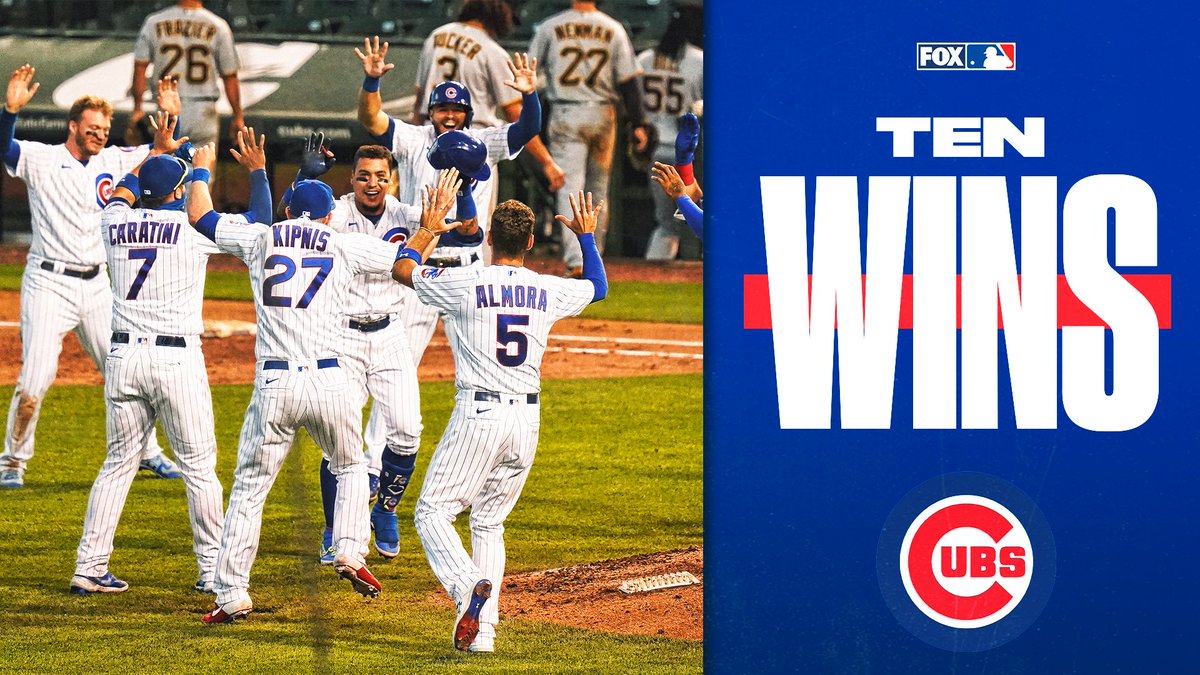 MLBONFOX's tweet image. #FlyTheW 

The @Cubs are the first team in the NL to reach 10 wins this season 🔥