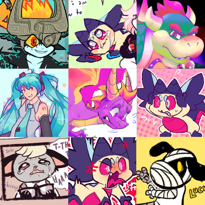 slapped together my version of the #faceyourart thing!! lotsa variety n lotsa fun (╯▽╰ ) 
