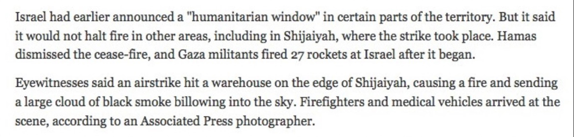 When I found that the IDF had hit a warehouse, that allowed me to begin to piece everything together.