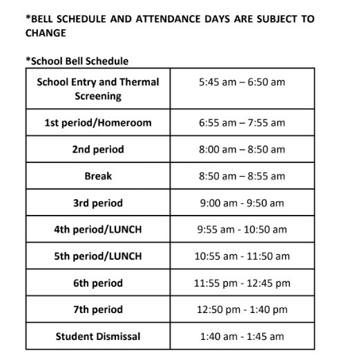 TiyanHigh_ABS's tweet photo. Attention Titans!
Below is the schedule for the new school year! Please spread the word, be safe, wear a mask, and wash your hands Titans! https://t.co/h4xZcmmbeY