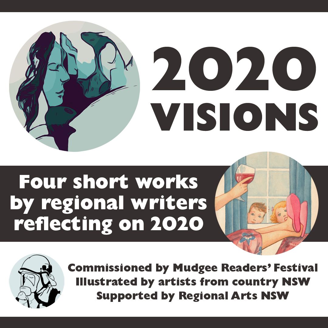We may not be able to put on a festival for you this year, but we can still share stories. Announcing a new project: 2020 Visions is a series of e-zines, four short works by regional writers and artists living through these unsettling times. mudgeereaders.com/2020-visions