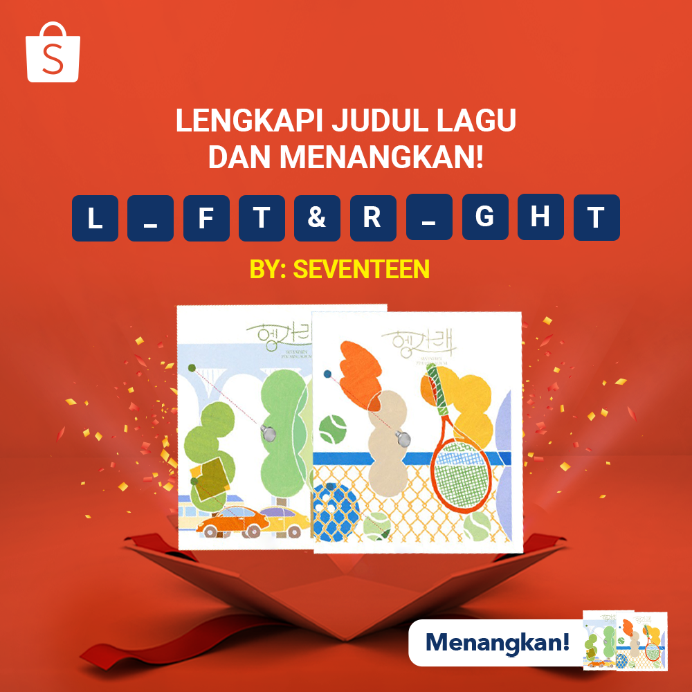 ShopeeID's tweet image. Carat! Hari ini kita ada GIVEAWAY Seventeen - Heng:Garae Album! Langsung aja ikutan:

1. FOLLOW @ShopeeID
2. RT &amp;amp; LIKE tweet ini
3. REPLY jawaban kamu pakai #ShopeeKasihHengGarae SEBANYAK-BANYAKNYA
4. 1 pemenang dipilih ACAK
5. Bukan akun quiz hunter

Pemenang diumumkan 11 Aug 20