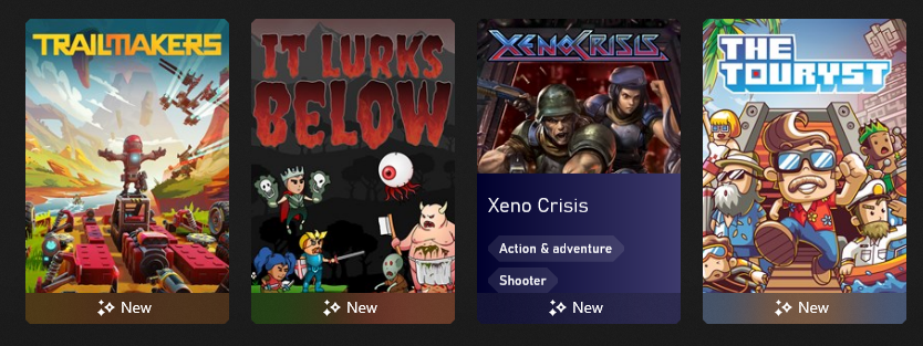 IndietecaP's tweet photo. Ojo a los cuatro juegos que están como nuevos en el #GamePass de PC 🎉
Puro indie sabrozongo!!
Alguno de esos cuatro tendrá análisis próximamente en el podcast, pueden adivinar cuál es?
#indiegame #xbox #indiedev #videojuegos #podgaming #sabrozongo https://t.co/YYheMatkzM