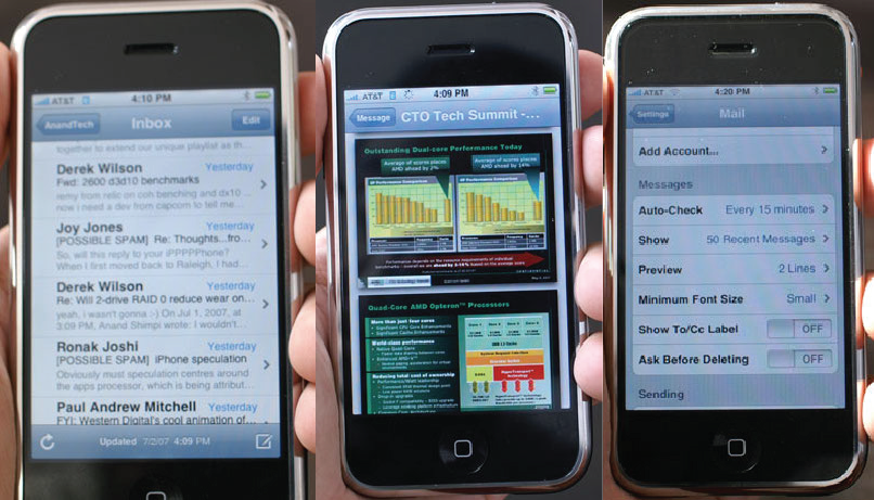 iPhone OS 1.x email inbox, attachment view, and email settings (2007)
versionmuseum.com/history-of/ios

#apple #iphone #ios $aapl
#retro #classic #oldschool #vintage #tbt #stevejobs #ui #ux