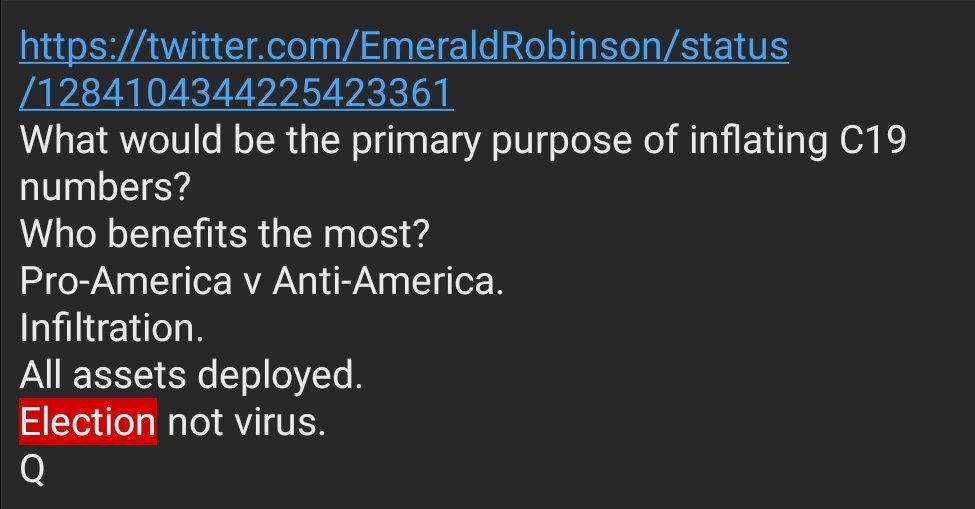 This is all coming to a head and an end soon.Does all the fear and social disruption and chaos happening around you #2020 begin to seem suspicious in this - a Presidential election year - and in light of this additional snippet and perspective?