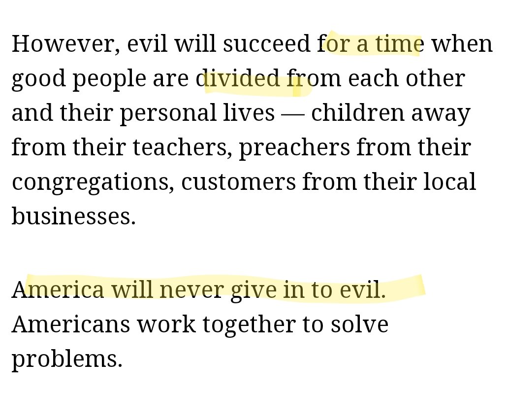 "However, evil will succeed for a time.."Sounds a lot like "the road ahead may be bumpy, but..."