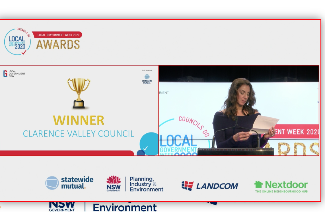 NextdoorAU's tweet photo. Nextdoor is proud to be at the NSW Local Government Week Awards. @thejenspot, Head of Nextdoor Australia presented the Excellence in Communication Award live in the studio to @Parkes_Council, @CVCNSW and @krgcouncil #LGWeek2020 #CouncilsDo #localgovnsw 🏆🏆🥇🥇 #Congratulations https://t.co/0bv5S0Wi7E