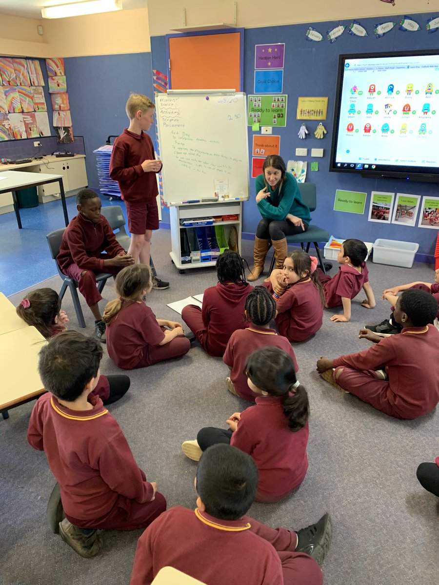 Andrew__Hilton's tweet photo. We have had an incredible day today at Heaton PS celebrating Education Week 2020. The children have participated in a huge range of academic and wellbeing activities. Our Student Parliament began across all classes today, with our student 👨‍🎓 parliamentarians leading sessions. https://t.co/HvXXYMGi9f
