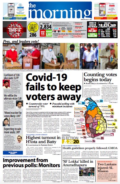 Anuradha K Herath Some English Newspaper Headlines In Srilanka The Day After Parliamentary Elections Lka Srilankaelections Lkaelections Lkaparliament T Co Gjbppieekw