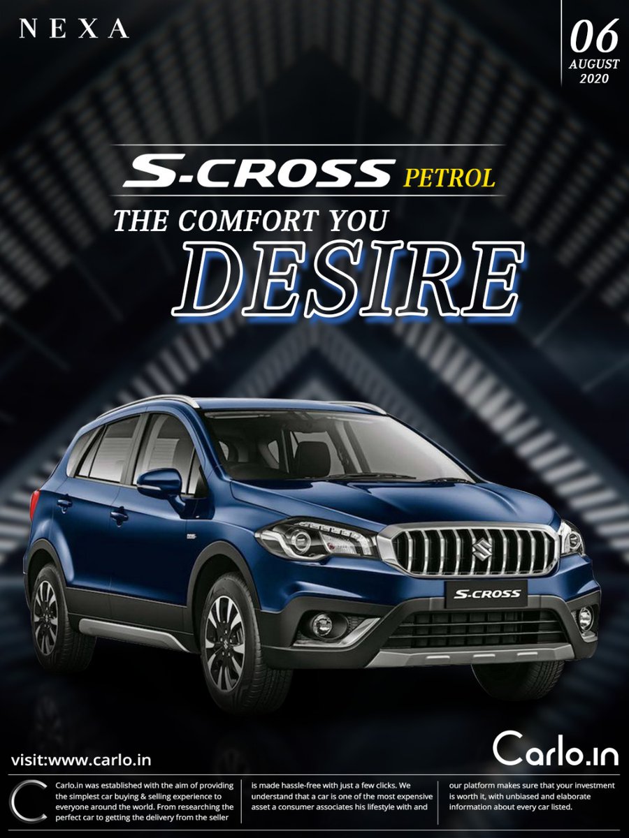 The wait is over !!!
The all new S - Cross petrol with powerful drive experience has finally lunched.
#carsofindia #scross #Nexa #carlodotin