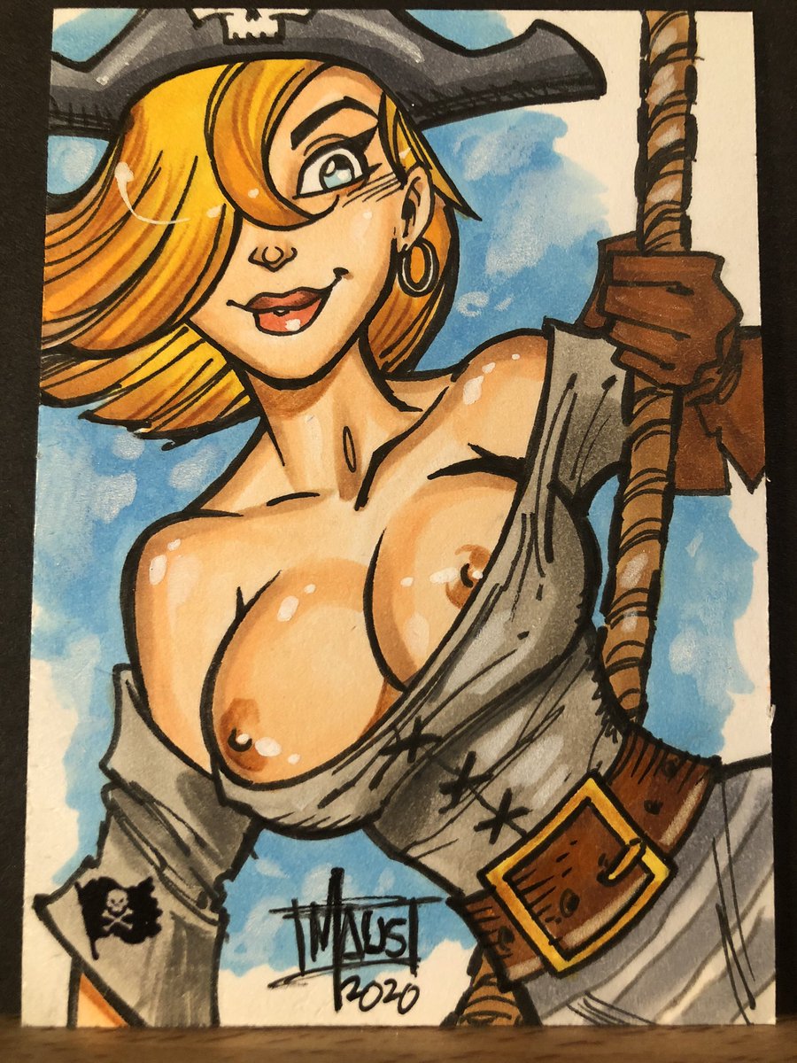 tastybillyclub's tweet photo. Pirate fun art for Axe Bones upcoming Treasure Chests and Booty 2 sketch card set:) #axebone #billmausart https://t.co/EcpgxlPTsD