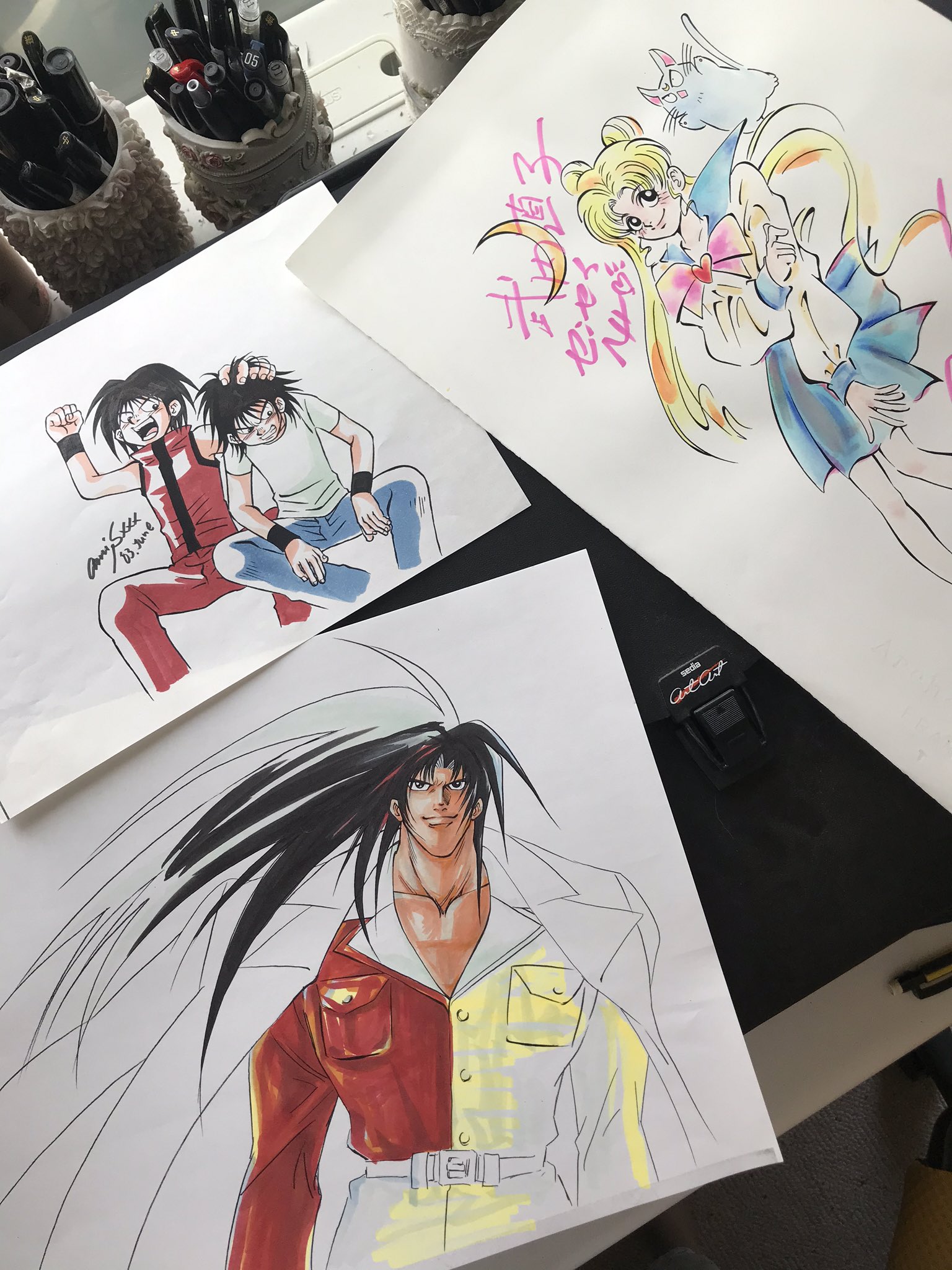 柴田亜美staff 断捨離中 やたら重たいポートフォリオバッグが出てきたので中身を確認したら 吐血しそうに懐かしすぎるイラスト出てきたので一部ご紹介 柴田亜美 柴田亜美 南国少年パプワくん ジバクくん 美少女戦士セーラームーン 新作youtube動画は