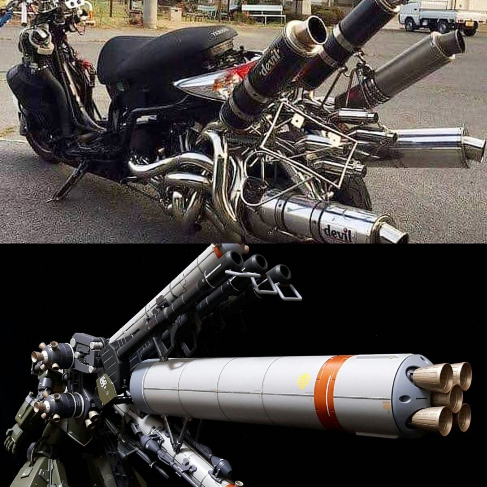 Egii Yu このバイクカスタムした人は多分ガンダム好きだと思う ガンダム ガンプラはどんな自由な発想で作ってもいいんだ プロペラントタンク カスタム バイク T Co Jqzilfe9l7 Twitter