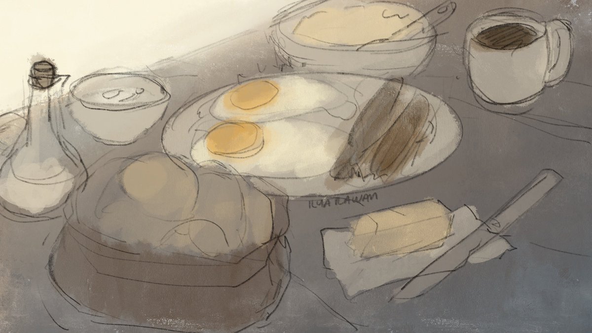 from sketch to final illustration ? just wanted to share how i usually make food sceneries !! ?

#artph 