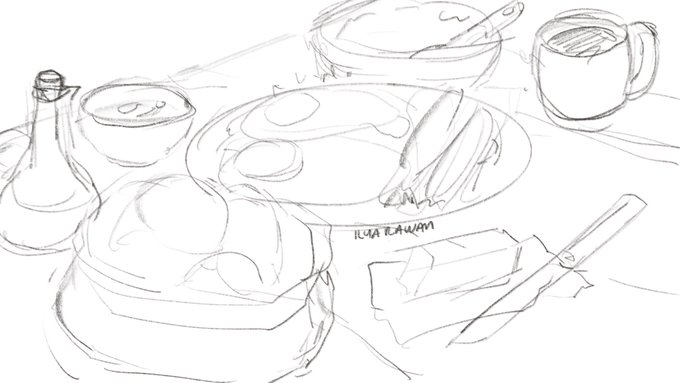 from sketch to final illustration ? just wanted to share how i usually make food sceneries !! ?

#artph 