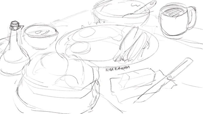 from sketch to final illustration ? just wanted to share how i usually make food sceneries !! ?

#artph 
