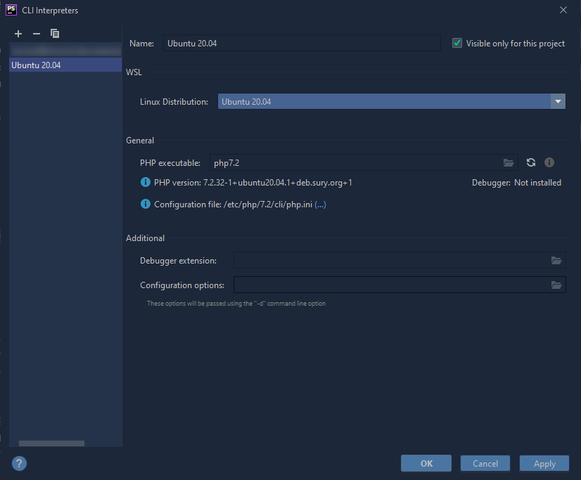 VPashovski's tweet photo. @phpstorm Yes, here are 2 SS. First is CLI Interpreter with PHP executable "php7.2". When I click Validate in PHP CS Fixer popup I got an error. This is maybe because default "php" in my WSL is php 7.4 and CS Fixer is working with it, not with 7.2 :) https://t.co/VXwSA1HlD2