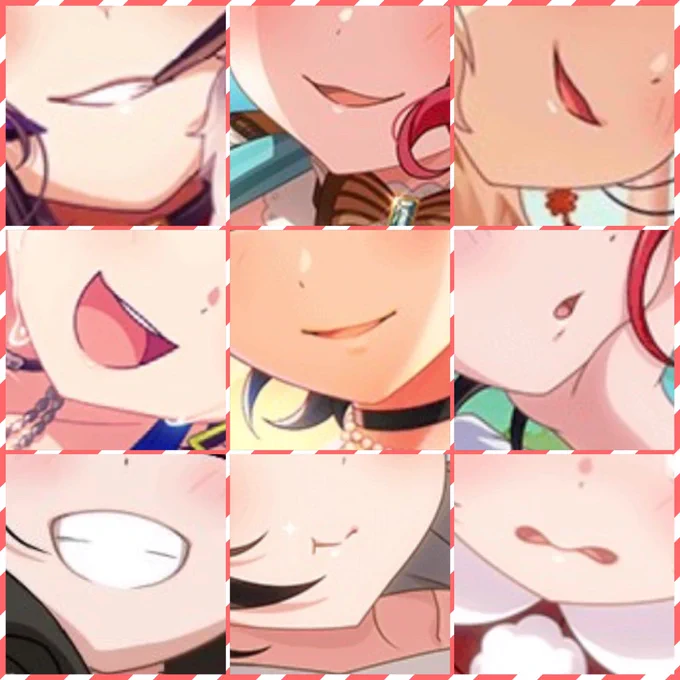 好きな口も作りました 口元からド攻めでびっくりした(左上から好きなやつ) 