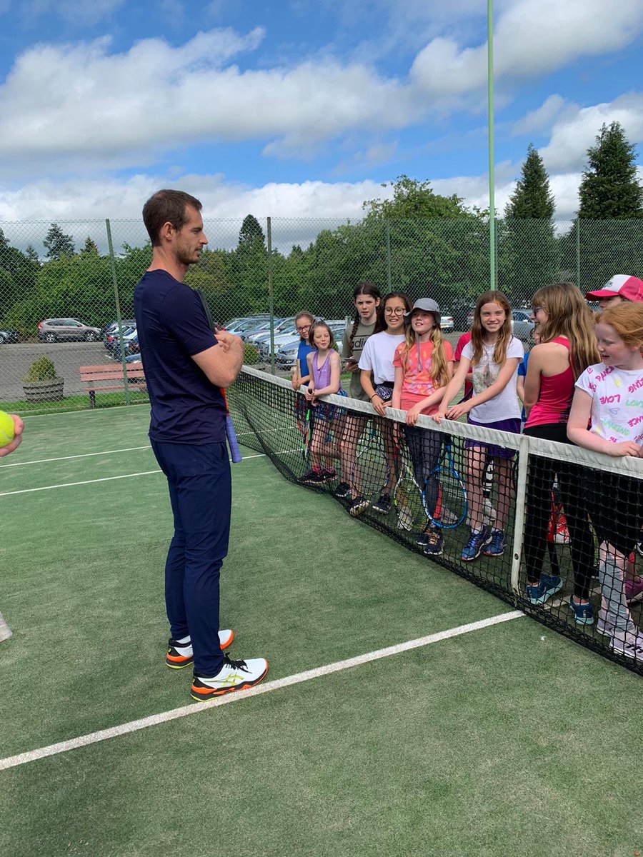 JudyMurray's tweet photo. Look who just casually strolled into @dunblane_sc to join in with coach Mark Walker’s Summer Camp. ❤️👌@andy_murray https://t.co/YrZ0Fnoco1