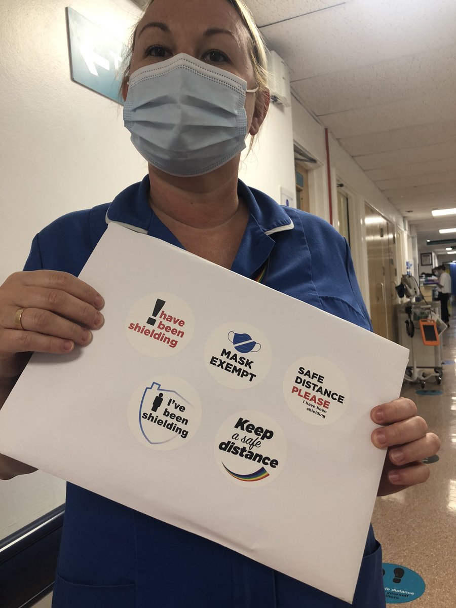 agakehinde's tweet photo. “Feeling more confident, feeling supported and less anxious, people are more aware and give me more space”: great feedback statements from staff who decided to wear our safety stickers xxx @HWBRoyalSurrey @RoyalSurrey @SusanSjuve @NixArnold1 @waysforstress @Kehinde_Images https://t.co/dTuFBBboGA
