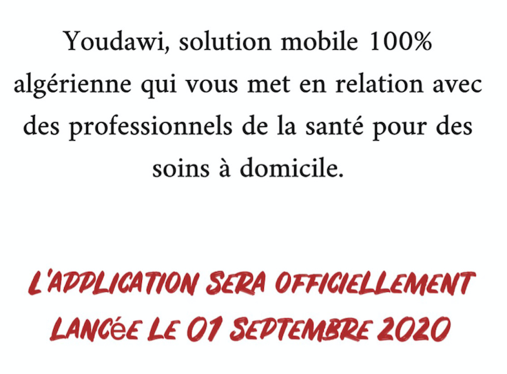 youdawi's tweet photo. Nous avons le plaisir de vous annoncer le pré-lancement de notre plateforme...  Youdawi! 
#disruptive #uberisation #onDemand #esante #Algerie #alger #algeria #Digital #tech #dz https://t.co/SiXUP1bzjH
