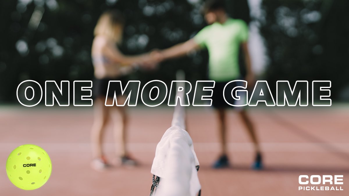 CorePickleball's tweet photo. Who needs just one more game? #corepickleball #playallday #onemoregame https://t.co/XakuLSdrTJ