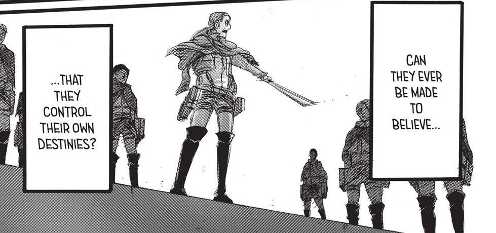 Erwin was able to win against Beast Titan and save everyone and secure humanity's future because he himself took part in the charge. It's all pieces solving a puzzle.