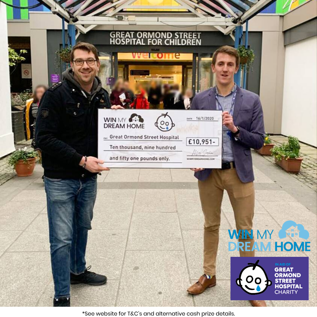 WinMyDreamHome1's tweet photo. Win My Dream Home are donating 10% of ALL ticket sales to Great Ormond Street Hospital Children’s Charity. 

During our first round, we donated a huge £10,951. Can you help us donate even more this round? 

Get your tickets online 🖱 https://t.co/lQVC6wvsUY https://t.co/9lgjtzPOPL