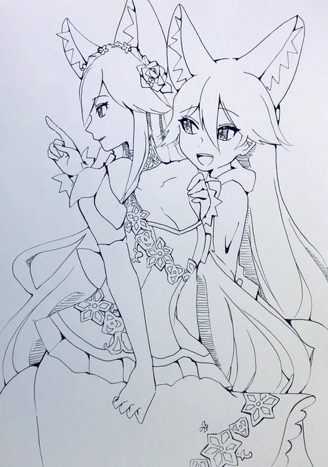 線画です!見やすくしたかったのでバリバリ加工しました。 