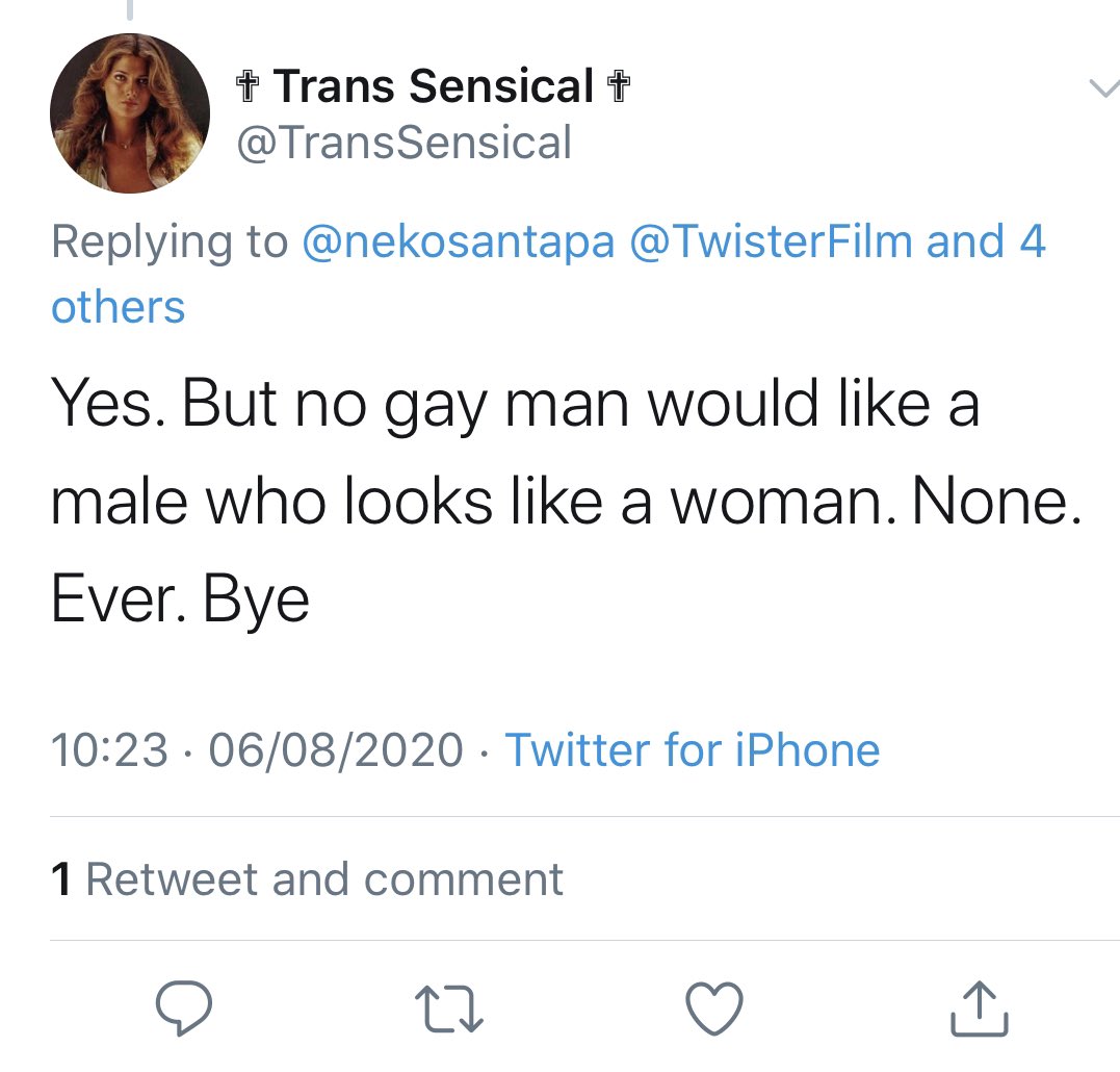 7./ And so to today’s nonsense. A trans activist tried to school me on who gay men can and cannot be attracted to. Apparently gay men are only attracted to guys who look like guys. What does a guy look like? Has no gay guy ever gone out with a ‘girly’ guy or a drag queen? 