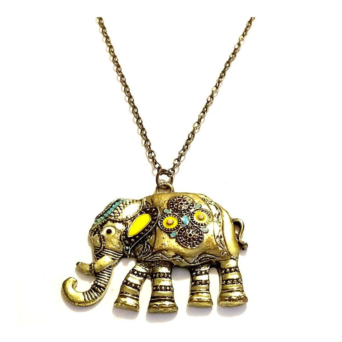 Vintage Enamel Elephant Pendant Necklace tuppu.net/87c0fb1f #JunkYardBlonde #Gotvintage #Etsysellsvintage #ElephantPendant