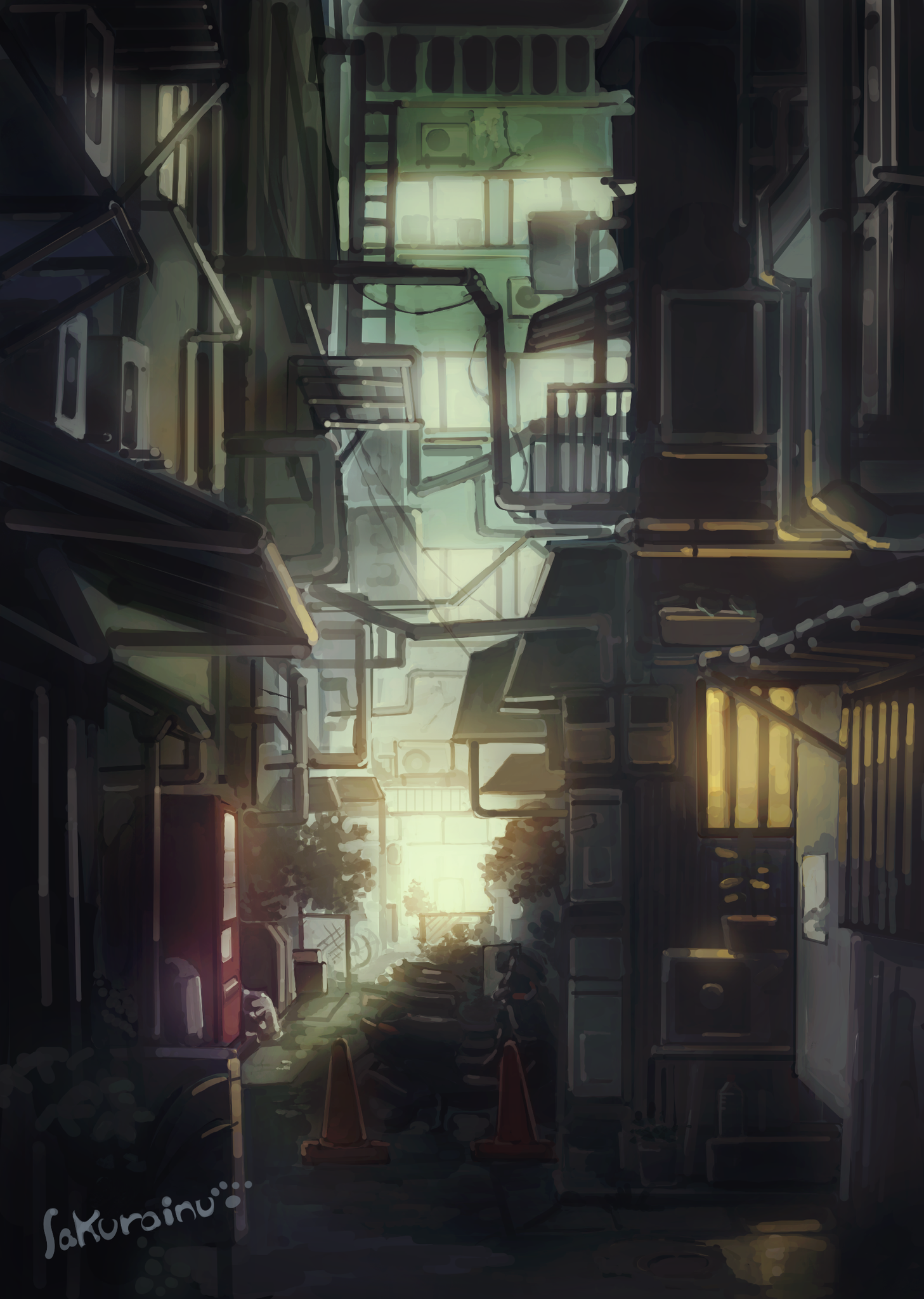 桜犬 さくらいぬ در توییتر イラスト 路地裏 夜の路地裏を描きました V 桜犬 さくらいぬ در توییتر イラスト 路地裏 夜の路地裏を描きました V