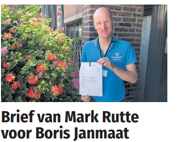 Superleuk! 
Client Boris Janmaat van Zideris locatie De Ronde Venen, ontvangt brief van Minister-president Mark Rutte (<a href="/MinPres/">Dick Schoof</a>).
Waarom? Lees het op de voorpagina van De Meerbode:
meerbode.nl/news_rv/rv32-2…