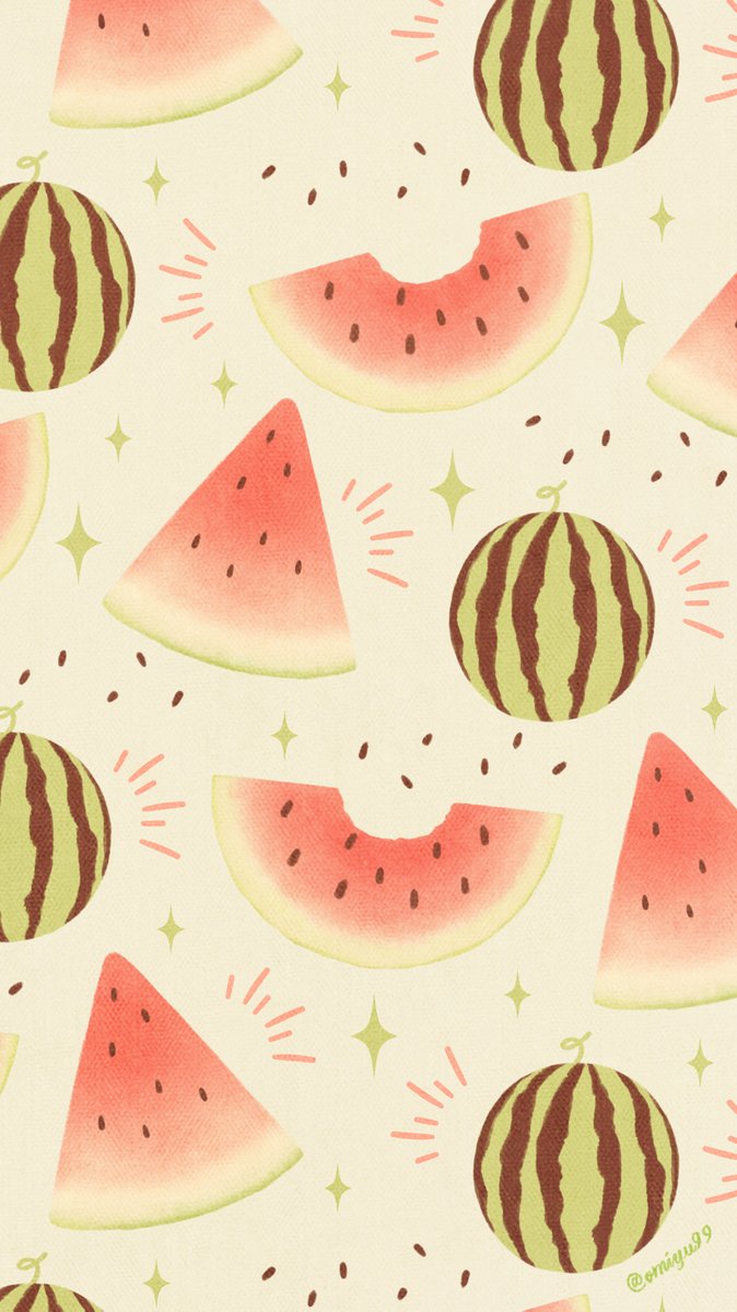 Omiyu お返事遅くなります Twitterren スイカな壁紙 Illust Illustration 壁紙 イラスト Iphone壁紙 スイカ Watermelon 食べ物 T Co S800jey6fc Twitter