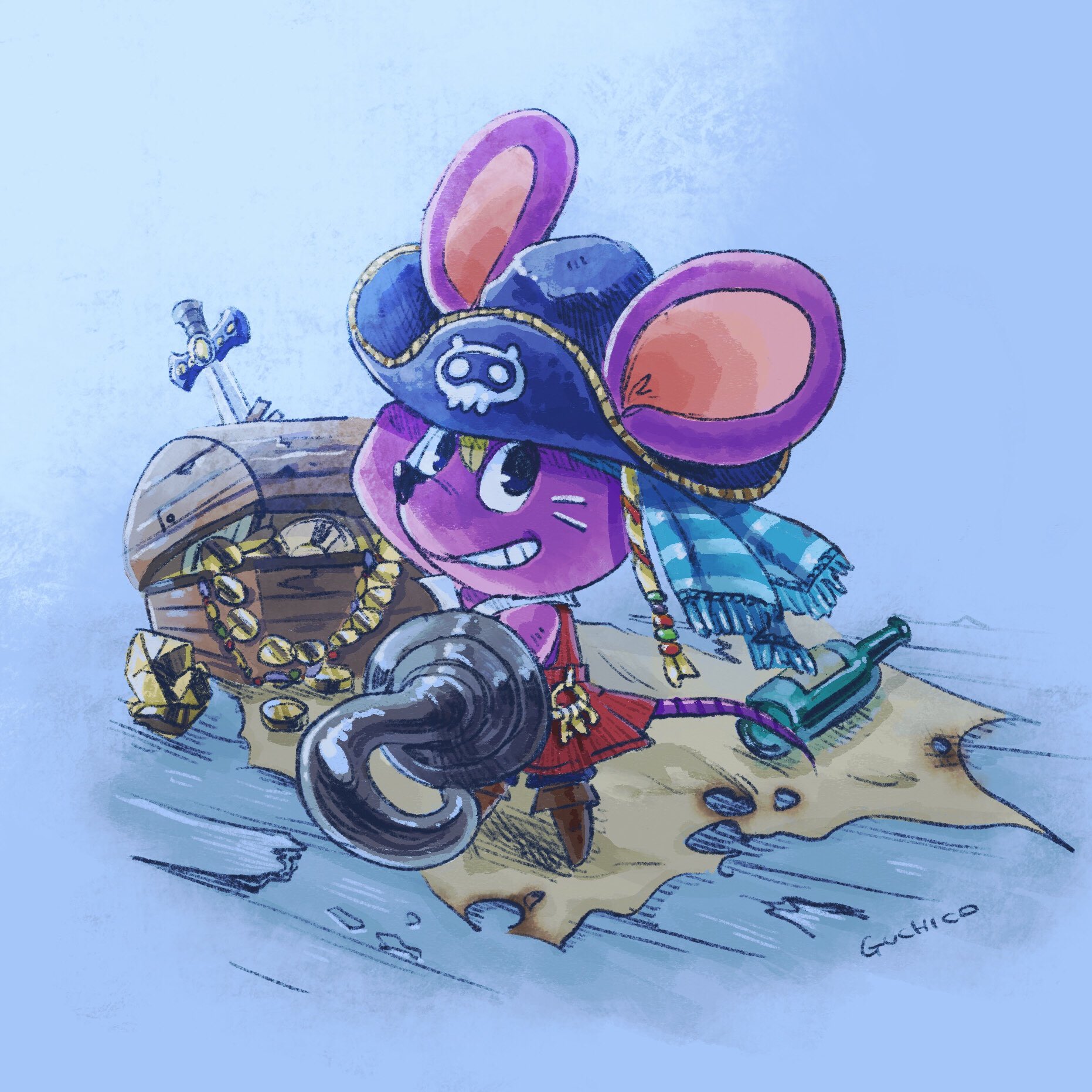 ぐちこ あつ森𓁧 このお宝はオイラのだぞ ジャン船長 帽子と耳の関係性は謎 最初の2人の片割れジャン ソフトのジャケットに載ってる可愛い男の子 他の住民とあんまり関わらない我が道をゆく様がかっこよかったぞ 元気でね どうぶつの森 Acnh