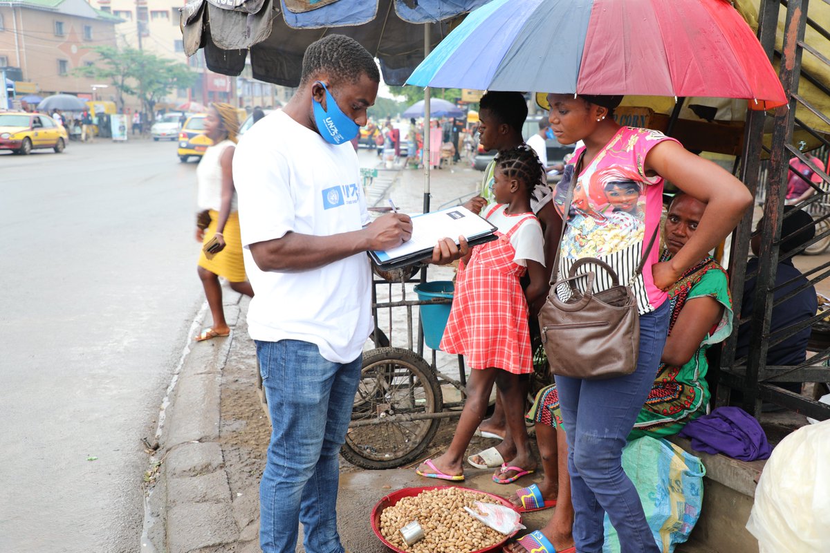 UN_Cameroon's tweet photo. #Buea🇨🇲: Together with our partners @YV4SDGs we are making sure that the population of Buea #Cameroon, are able to share their view on the complex global issues our world faces and to shape the future we want together. 
#UN75 https://t.co/egJWfvSbE2