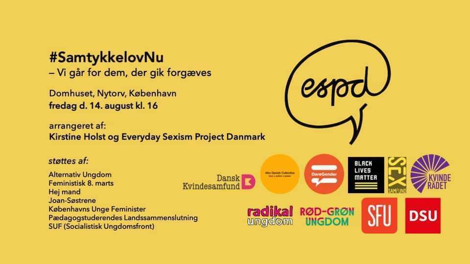 Kvinderådet (@kvinderaadet) on Twitter photo #SamtykkelovNU
Sammen med <a href="/EspDanmark/">Hverdagssexisme</a>, @Kirstineholst, <a href="/SexogSamfund/">Sex & Samfund</a> og <a href="/Kvindesamfund/">Dansk Kvindesamfund</a> samt en række andre går vi den 14 august på gaden til demo for en samtykkelov og retfærdighed for voldtægsofre! Kom med! 🙌🏽 Husk håndsprit, mundbind og hold afstand🙌🏽
facebook.com/events/s/samty… #SamtykkelovNU
Sammen med <a href="/EspDanmark/">Hverdagssexisme</a>, @Kirstineholst, <a href="/SexogSamfund/">Sex & Samfund</a> og <a href="/Kvindesamfund/">Dansk Kvindesamfund</a> samt en række andre går vi den 14 august på gaden til demo for en samtykkelov og retfærdighed for voldtægsofre! Kom med! 🙌🏽 Husk håndsprit, mundbind og hold afstand🙌🏽
facebook.com/events/s/samty…
