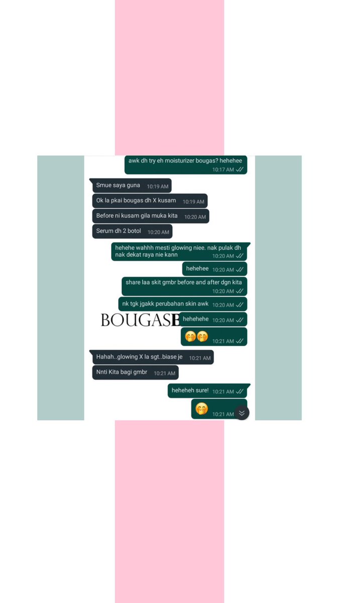 Harap2 yang this thread dapat membantu everyone out there yg mungkin still new to skincare products/ routine okay!Sambil2 tu, bolehlah jenguk2 IG sy  https://www.instagram.com/nadias.bo... kalau berminat dengan Bougas Beauty! Kita dah ada banyak positive review from our customers tau!