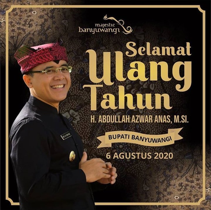 Selamat ulang tahun Bpk. Abdullah Azwar Anas, semoga Allah SWT selalu melimpahkan segala kebaikannya. Tak banyak yang mampu kami berikan selain doa agar Bapak senantiasa diberikan kemudahan dalam setiap langkah.

Terimakasih telah menjadi leader terbaik bagi Banyuwangi.