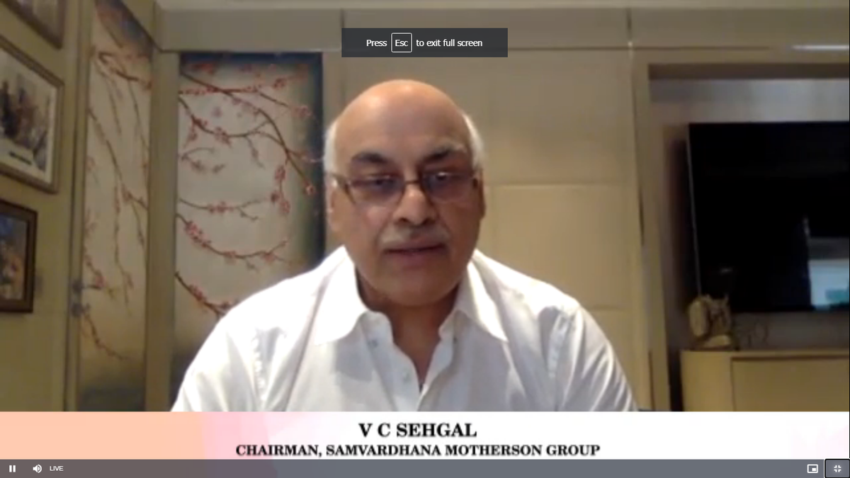 ET_Government's tweet photo. LIVE NOW #etglobaltownhall "Effective strategy of local manufacturing is right solution for COVID-19 crisis. No job cuts in automotive industry," says VC Sehgal, Chairman, Samvardhana Motherson Group. 
Register now: https://t.co/KkDn2EZToV https://t.co/Pi2O0DNWYn